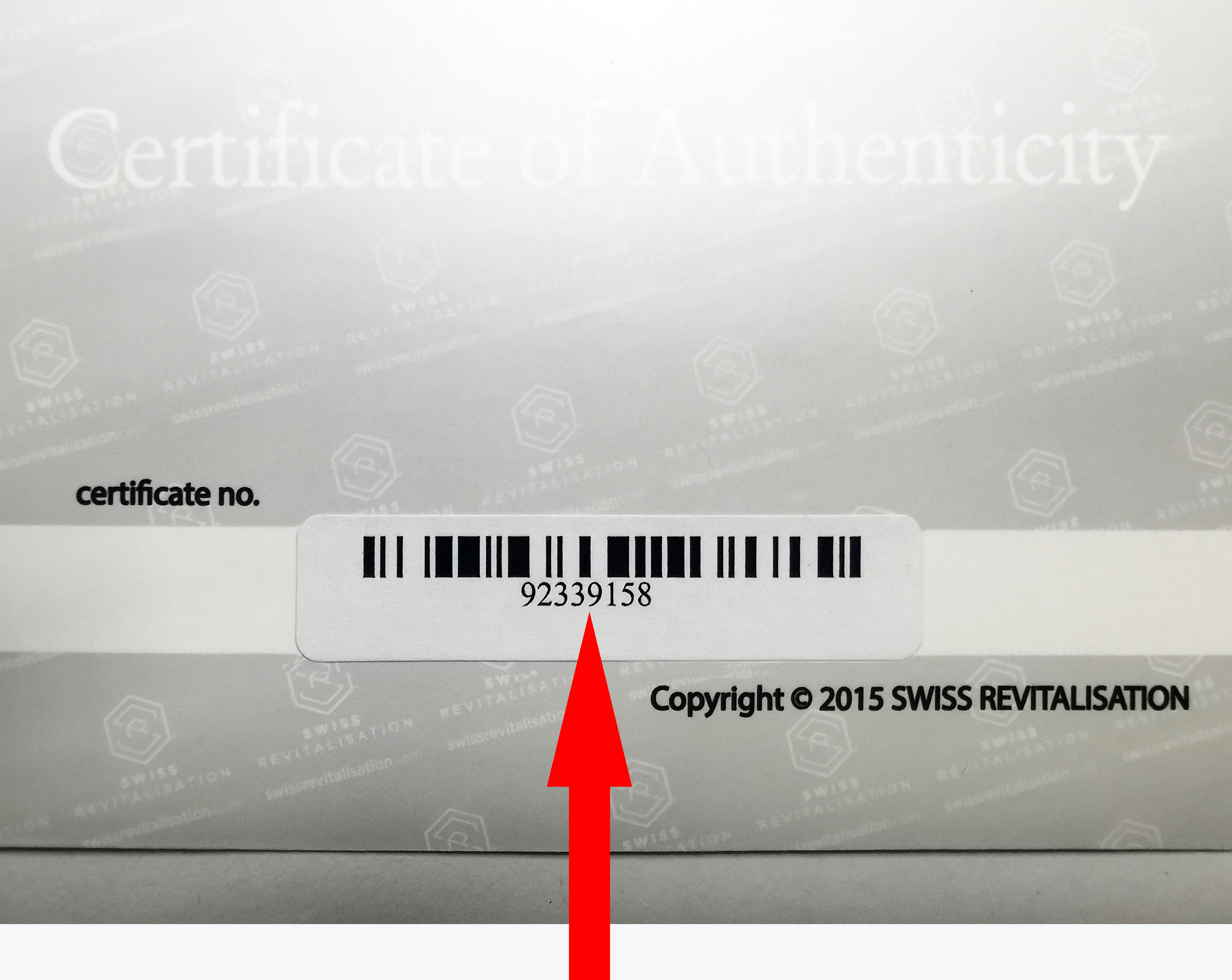 serial number on the Barcode Label
