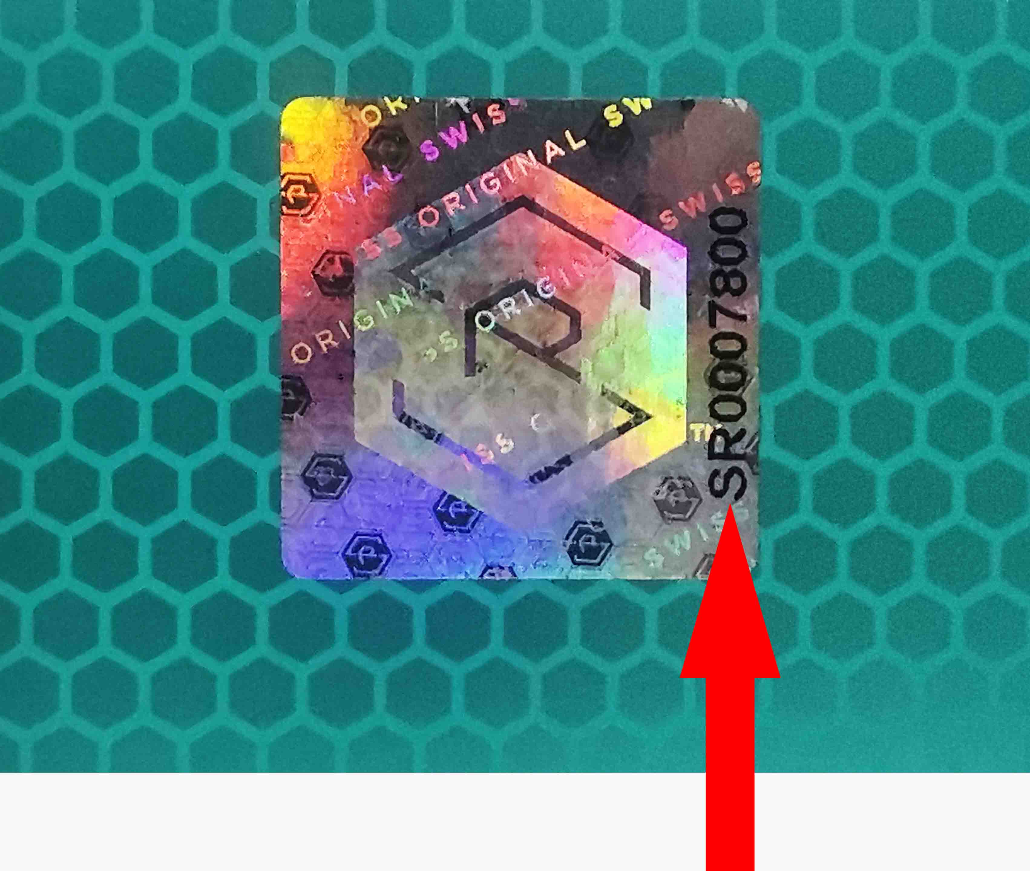 serial number on the holographic